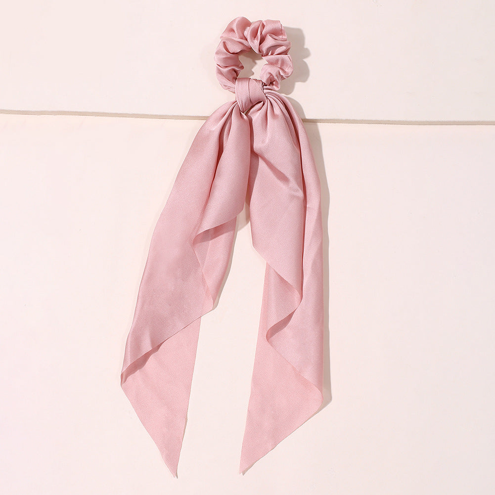 Chouchou foulard en satin rose poudré – Maison Cocon