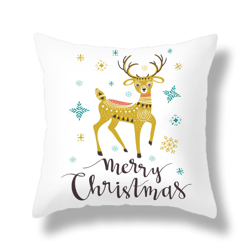 Housse de coussin de Noël renne doré – Maison Cocon