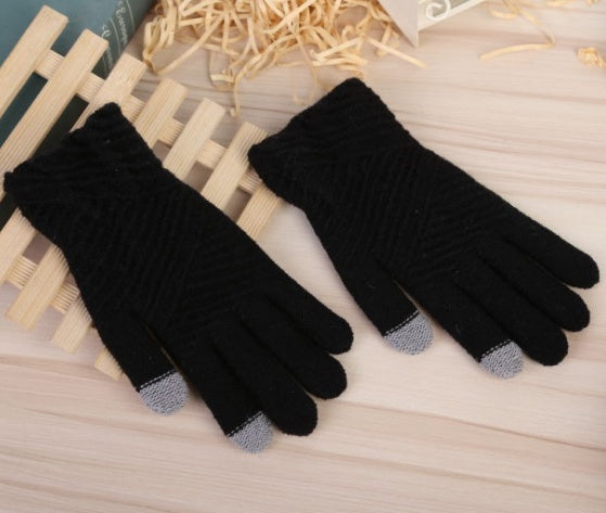 Gants tricotés tactiles noirs – Maison Cocon