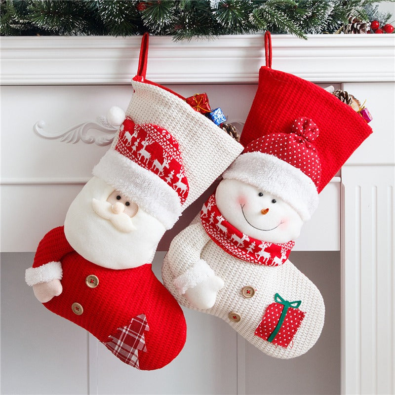 Grande chaussette de Noël tricotée – Maison Cocon