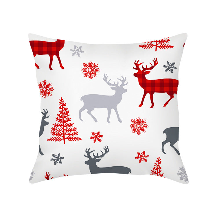 Housse de coussin de Noël rennes rouges – Maison Cocon