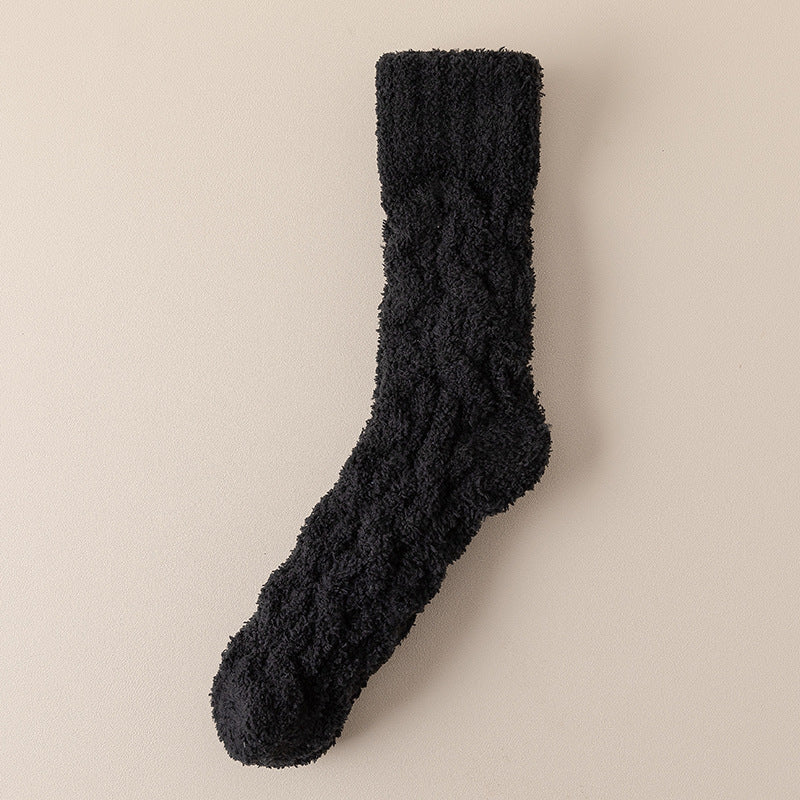Chaussettes polaires doudou noires – Maison Cocon
