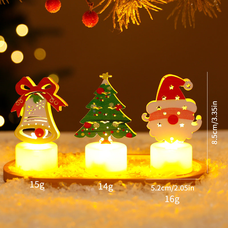 Veilleuses de Noël trio cloche, Père Noël et sapin – Maison Cocon