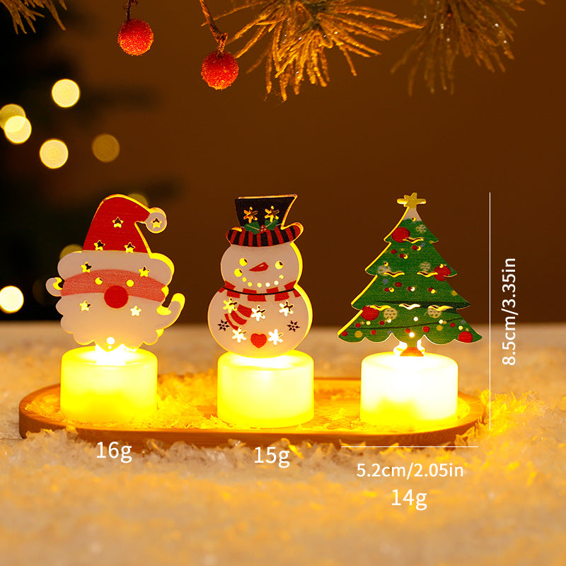 Veilleuses de Noël trio Père Noël, bonhomme de neige et sapin – Maison Cocon